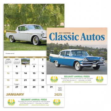 Classic Autos Wall Calendar - Stapled